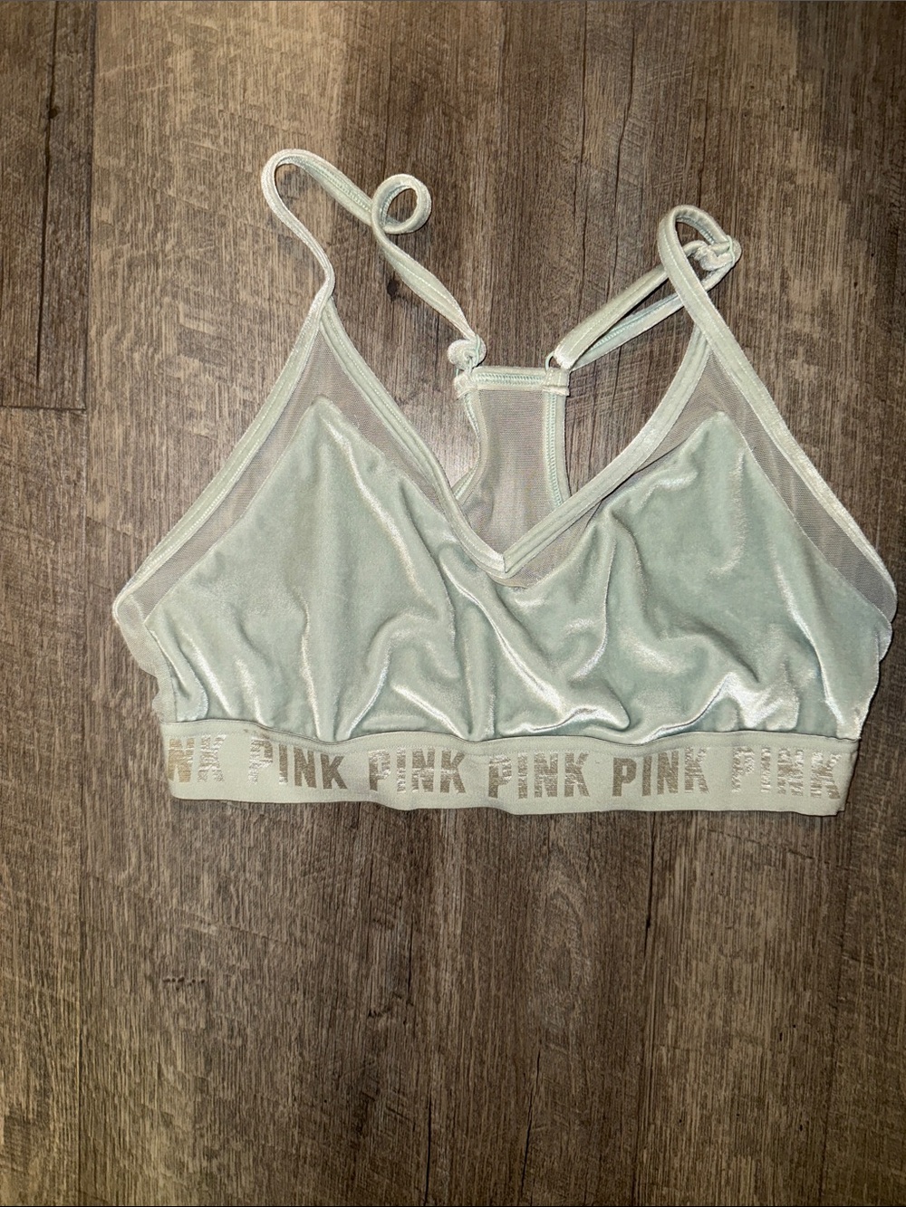 PINK Victoria's Secret Velvet Bralette in Mint